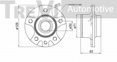 TREVI AUTOMOTIVE wb2314 -  Комплект подшипника ступицы колеса